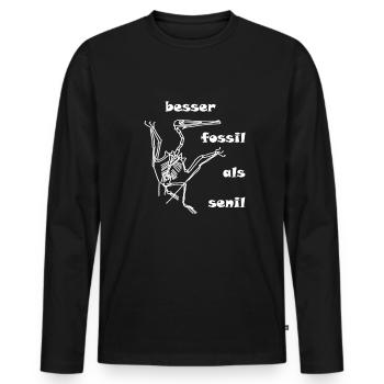 Dinosaurs, fossils, paleontologist, - Men's Premium Organic Long Sleeve Shirt - black - Front - Nico (187cm)
