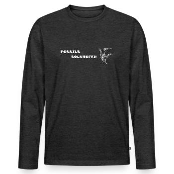 Dinosaurier, Fossilien, Paläontologe, - Männer Premium Bio Langarmshirt - Anthrazit meliert - Vorne - Nico (187cm)