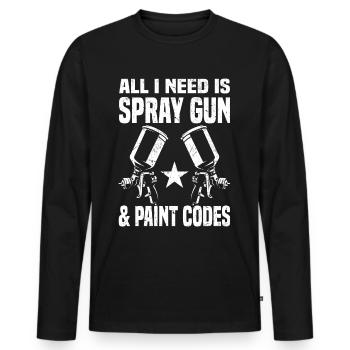 Vehicle painters - Men's Premium Organic Long Sleeve Shirt - black - Front - Nico (187cm)