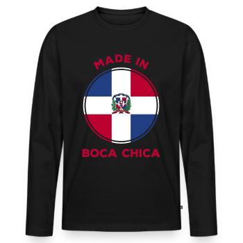 Boca Chica Dominican Republic - Men's Premium Organic Long Sleeve Shirt - black - Front - Nico (187cm)