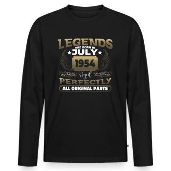 Legend Vintage 1954 July 70th Birthday Gift - Men's Premium Organic Long Sleeve Shirt - black - Front - Nico (187cm)
