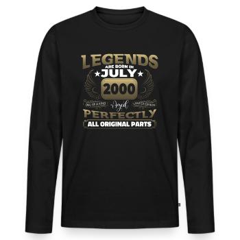Legend Vintage 2000 July 22nd Birthday Gift - Men's Premium Organic Long Sleeve Shirt - black - Front - Nico (187cm)