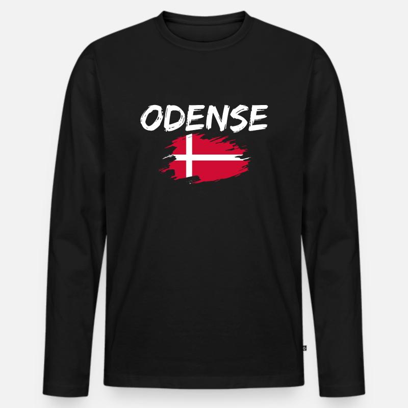 Odense Dänemark - Männer Premium Bio Langarmshirt - Schwarz