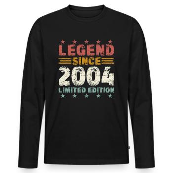Legend 2004 Vintage Birthday Gift - Men's Premium Organic Long Sleeve Shirt - black - Front - Nico (187cm)