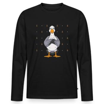 Unfreundliche Möwe Norden See - Männer Premium Bio Langarmshirt - Schwarz - Vorne - Nico (187cm)