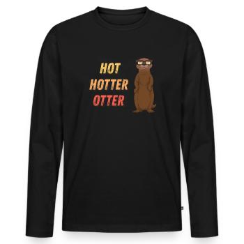 Lustiges Hot Hotter Otter Otterliebe - Männer Premium Bio Langarmshirt - Schwarz - Vorne - Nico (187cm)