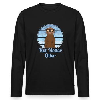 Lustiges Hot Hotter Otter Otterliebe - Männer Premium Bio Langarmshirt - Schwarz - Vorne - Nico (187cm)