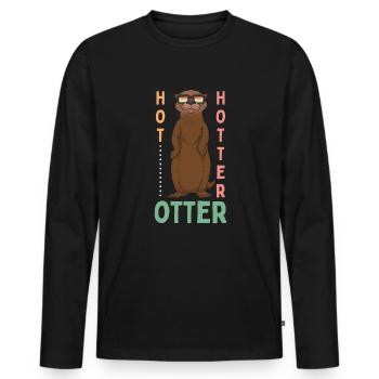 Lustiges Hot Hotter Otter Otterliebe - Männer Premium Bio Langarmshirt - Schwarz - Vorne - Nico (187cm)
