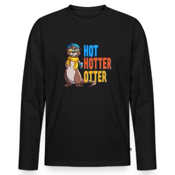 Lustiges Hot Hotter Otter Otterliebe - Männer Premium Bio Langarmshirt - Schwarz - Vorne - Nico (187cm)