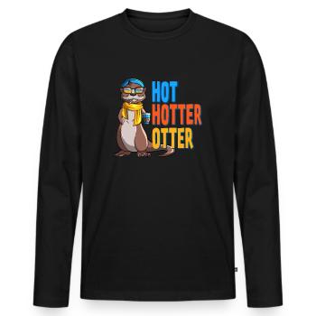 Lustiges Hot Hotter Otter Otterliebe - Männer Premium Bio Langarmshirt - Schwarz - Vorne - Nico (187cm)