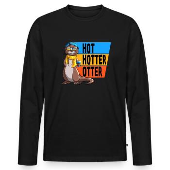 Lustiges Hot Hotter Otter Otterliebe - Männer Premium Bio Langarmshirt - Schwarz - Vorne - Nico (187cm)