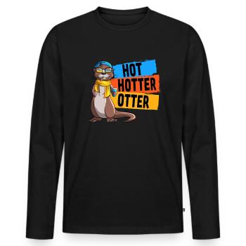 Lustiges Hot Hotter Otter Otterliebe - Männer Premium Bio Langarmshirt - Schwarz - Vorne - Nico (187cm)