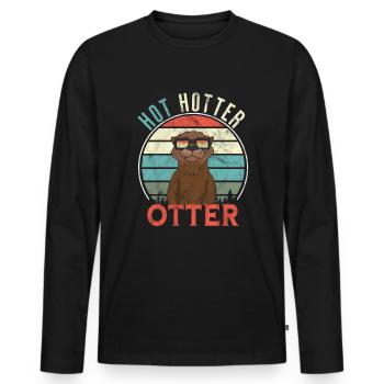 Lustiges Hot Hotter Otter Otterliebe - Männer Premium Bio Langarmshirt - Schwarz - Vorne - Nico (187cm)