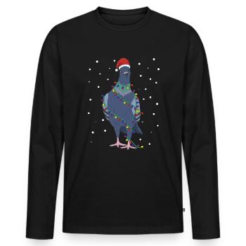 Tauben Weihnachten Taube Vogel Taubenzüchter - Männer Premium Bio Langarmshirt - Schwarz - Vorne - Nico (187cm)