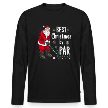 Golf Weihnachten Golfer Weihnachtsmann Golfen - Männer Premium Bio Langarmshirt - Schwarz - Vorne - Nico (187cm)