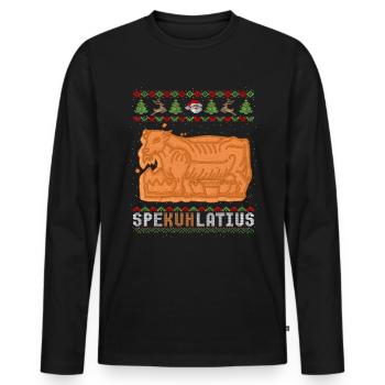 Spekuhlatius Spekulatius Kuh Bauer Ugly Christmas - Männer Premium Bio Langarmshirt - Schwarz - Vorne - Nico (187cm)