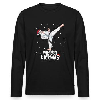 Karate Weihnachtsmann Kampfsport Weihnachten - Männer Premium Bio Langarmshirt - Schwarz - Vorne - Nico (187cm)