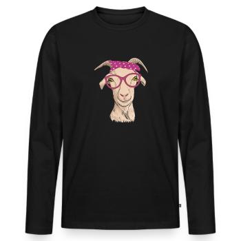 Süße Ziege Bäuerin Landwirtin Bauernhof Tier - Männer Premium Bio Langarmshirt - Schwarz - Vorne - Nico (187cm)