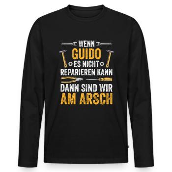 Lustiges Guido Handwerker Heimwerker Sprüche - Männer Premium Bio Langarmshirt - Schwarz - Vorne - Nico (187cm)