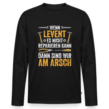 Lustiges Levent Handwerker Heimwerker Sprüche - Männer Premium Bio Langarmshirt - Schwarz - Vorne - Nico (187cm)