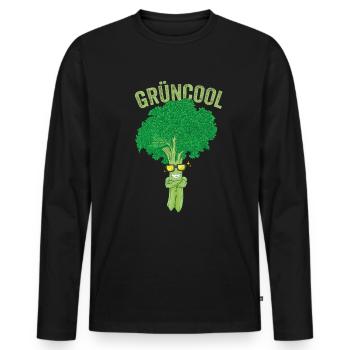 Grünkohl Norddeutschland Kohl Kohlfahrt Norden - Männer Premium Bio Langarmshirt - Schwarz - Vorne - Nico (187cm)
