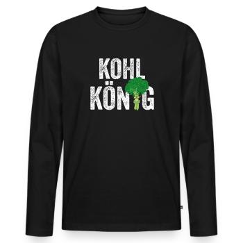 Grünkohl Norddeutschland Kohl Kohlfahrt Norden - Männer Premium Bio Langarmshirt - Schwarz - Vorne - Nico (187cm)