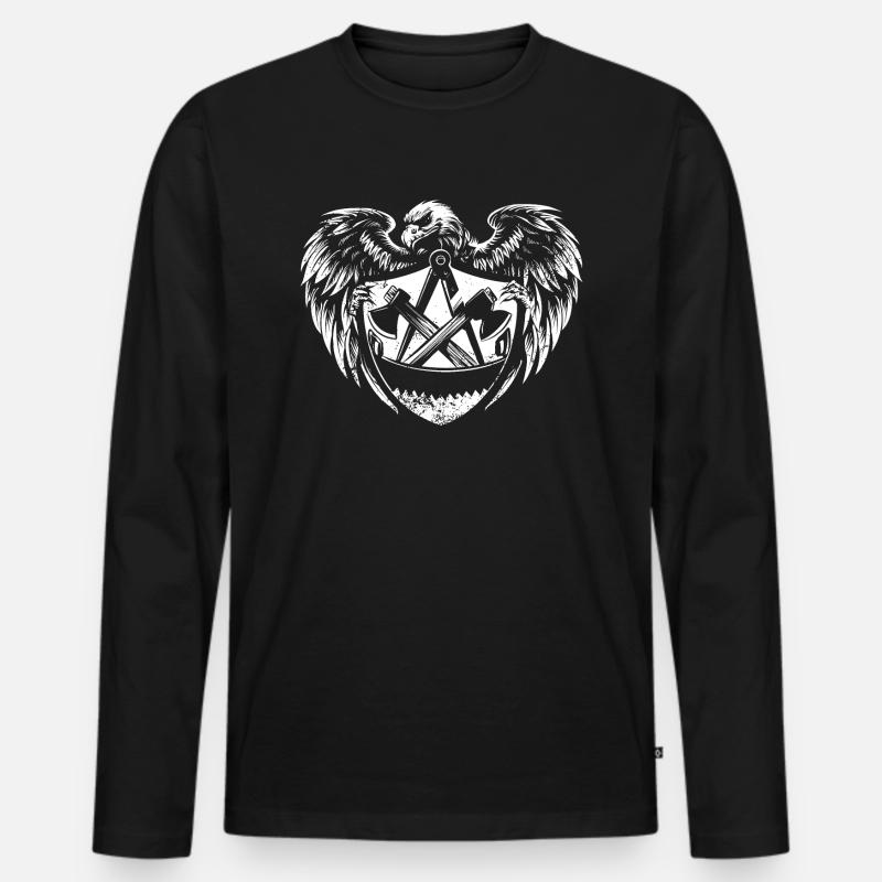 Zimmermann Zunft WappenDeutscher Adler - Männer Premium Bio Langarmshirt - Schwarz
