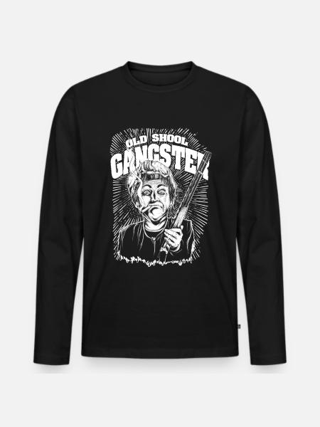 Old Shool Gangster w - Men's Premium Organic Long Sleeve Shirt - black