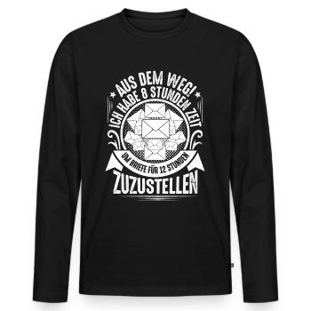 Briefträger Postbote Zusteller Kurier Briefe Post - Männer Premium Bio Langarmshirt - Schwarz - Vorne - Nico (187cm)