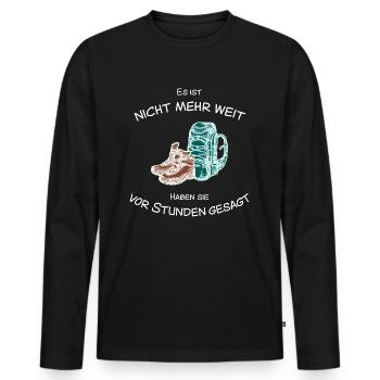 Lustiges Design wandern Berge für Wanderer - Männer Premium Bio Langarmshirt - Schwarz - Vorne - Nico (187cm)