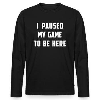 Spiel - Männer Premium Bio Langarmshirt - Schwarz - Vorne - Nico (187cm)