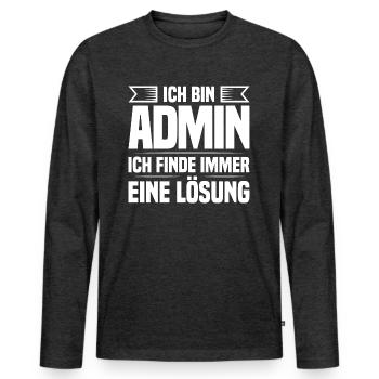 Administrator IT-ler Support Lösung Sysadmin Admin - Männer Premium Bio Langarmshirt - Anthrazit meliert - Vorne - Nico (187cm)
