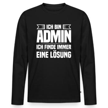 Administrator IT-ler Support Lösung Sysadmin Admin - Männer Premium Bio Langarmshirt - Schwarz - Vorne - Nico (187cm)