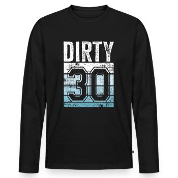30th birthday 30 years old Sporty 30 - Men's Premium Organic Long Sleeve Shirt - black - Front - Nico (187cm)