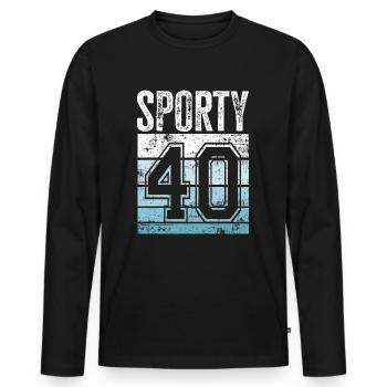 40th birthday 40 years old sporty 40 - Men's Premium Organic Long Sleeve Shirt - black - Front - Nico (187cm)