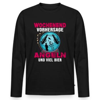 Fishing "Fishing Weekend" Fishing Hooks - Men's Premium Organic Long Sleeve Shirt - black - Front - Nico (187cm)