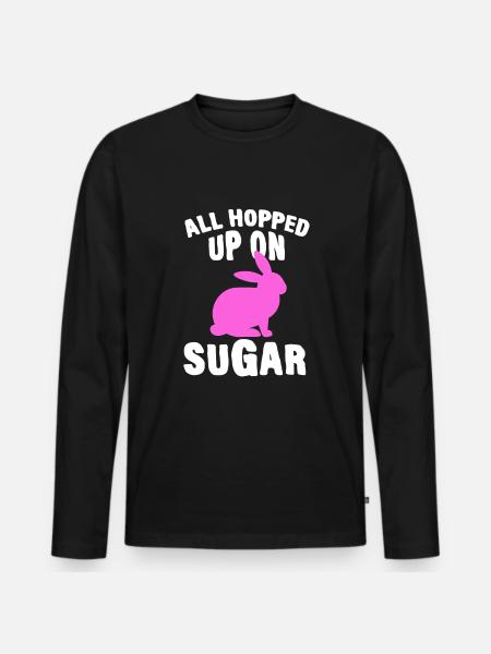 Happy Easter Rabbit Funny Easter Day - Men's Premium Organic Long Sleeve Shirt - black