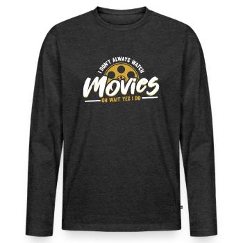 film - T-shirt manches longues Premium bio Homme - anthracite chiné - Devant - Nico (187cm)