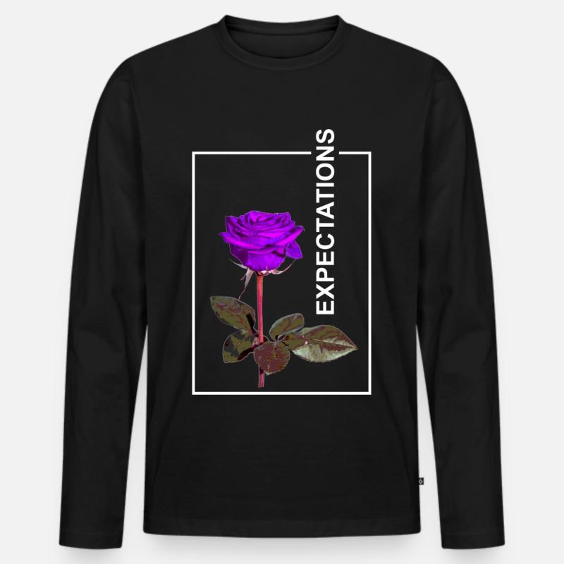Rose Expectaions Ästhetik - Männer Premium Bio Langarmshirt - Schwarz