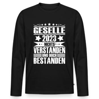 Geselle 2023 - Männer Premium Bio Langarmshirt - Schwarz - Vorne - Nico (187cm)
