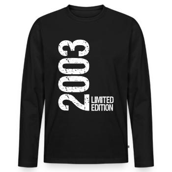2003 Édition Limitée - T-shirt manches longues Premium bio Homme - noir - Devant - Nico (187cm)