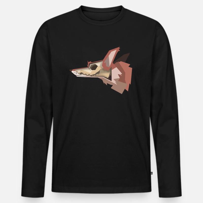Fuchsschädel - Männer Premium Bio Langarmshirt - Schwarz