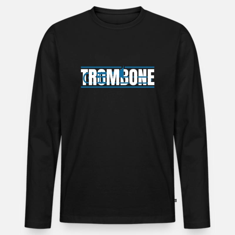 Posaune - Männer Premium Bio Langarmshirt - Schwarz