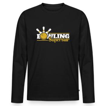 Bowling Bowling Pins - Männer Premium Bio Langarmshirt - Schwarz - Vorne - Nico (187cm)
