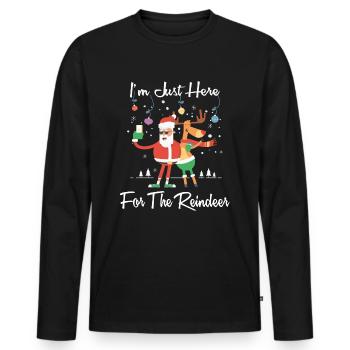 Santa et Rudolph Noël Noël Noël - T-shirt manches longues Premium bio Homme - noir - Devant - Nico (187cm)