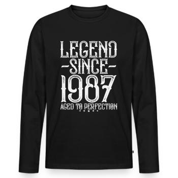 Légende 1987 Vintage Vintage Cadeau d’Anniversaire - T-shirt manches longues Premium bio Homme - noir - Devant - Nico (187cm)