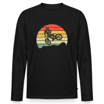 Mountain Bike Mountainbike Downhill Fahrrad - Men's Premium Organic Long Sleeve Shirt - black - Front - Nico (187cm)