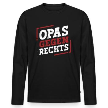 Opas Gegen Rechts - Männer Premium Bio Langarmshirt - Schwarz - Vorne - Nico (187cm)