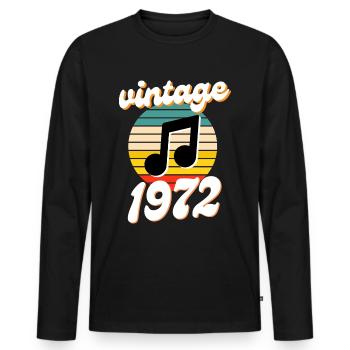 né 1972 millésime 72 idée cadeau anniversaire - T-shirt manches longues Premium bio Homme - noir - Devant - Nico (187cm)