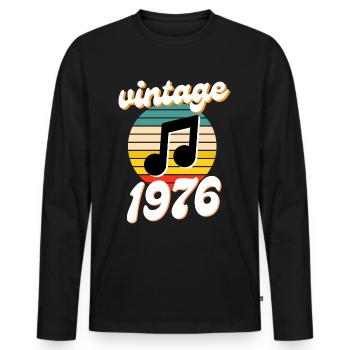 né 1976 année 76 idée cadeau anniversaire - T-shirt manches longues Premium bio Homme - noir - Devant - Nico (187cm)